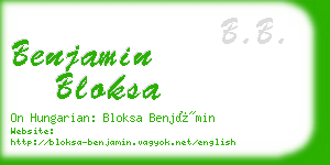 benjamin bloksa business card